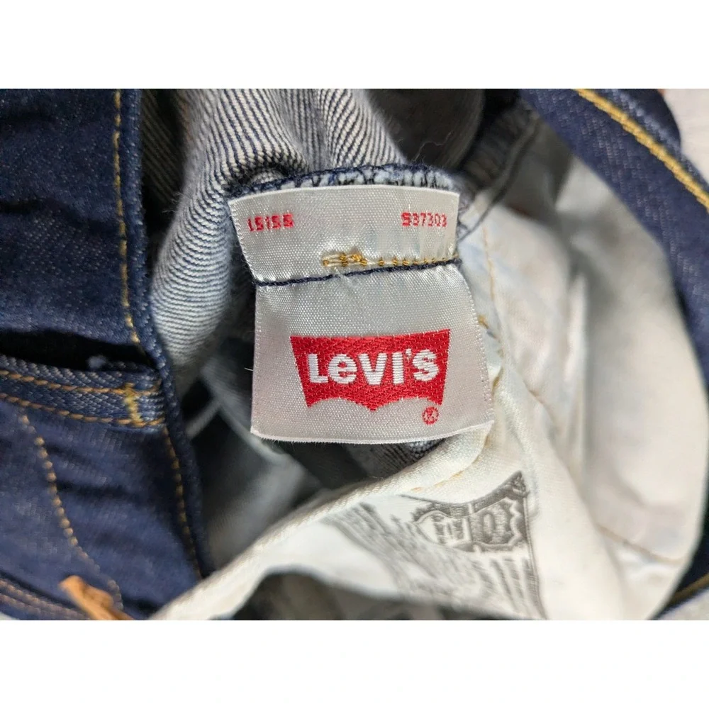 Levis 501 Jeans Men 33x34 Blue Button Fly Straight Dark Wash Raw Denim READ